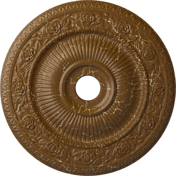 Ekena Millwork Logan Ceiling Medallion (Canopies up to 6 1/8"), 24 1/4"OD x 3 7/8"ID x 2"P, Smokey Topaz Crackle CM24LO1STC - main